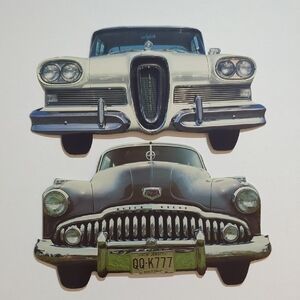 Lot Of 2 Paper House Products Die Cut Cards 1958 Edsel 1949 Buick Series 50